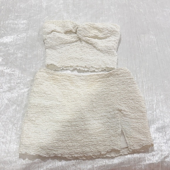 American Threads Other - American Threads Cream Textured Skirt